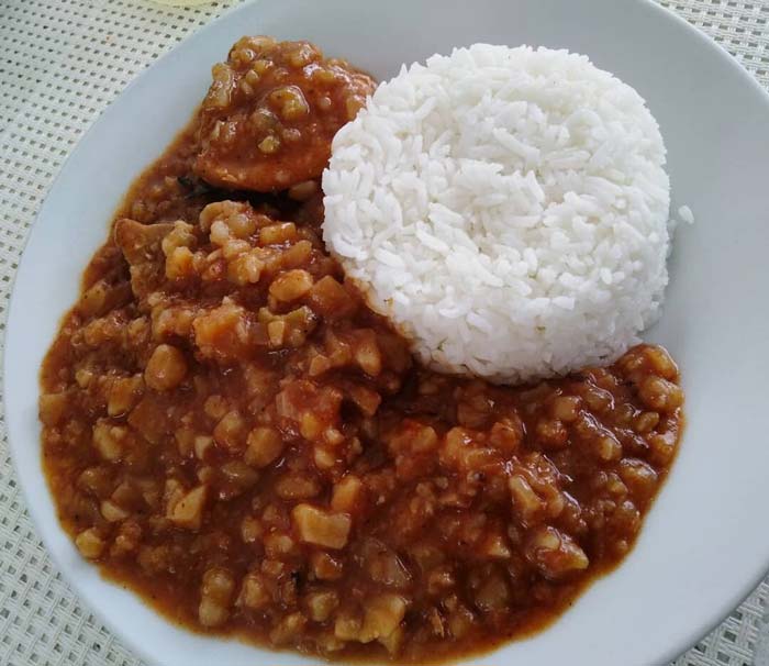 Receta de carapulcra con arroz